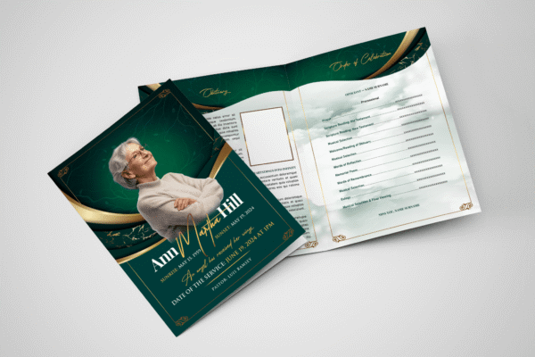 Emerald Grace Funeral Program Design