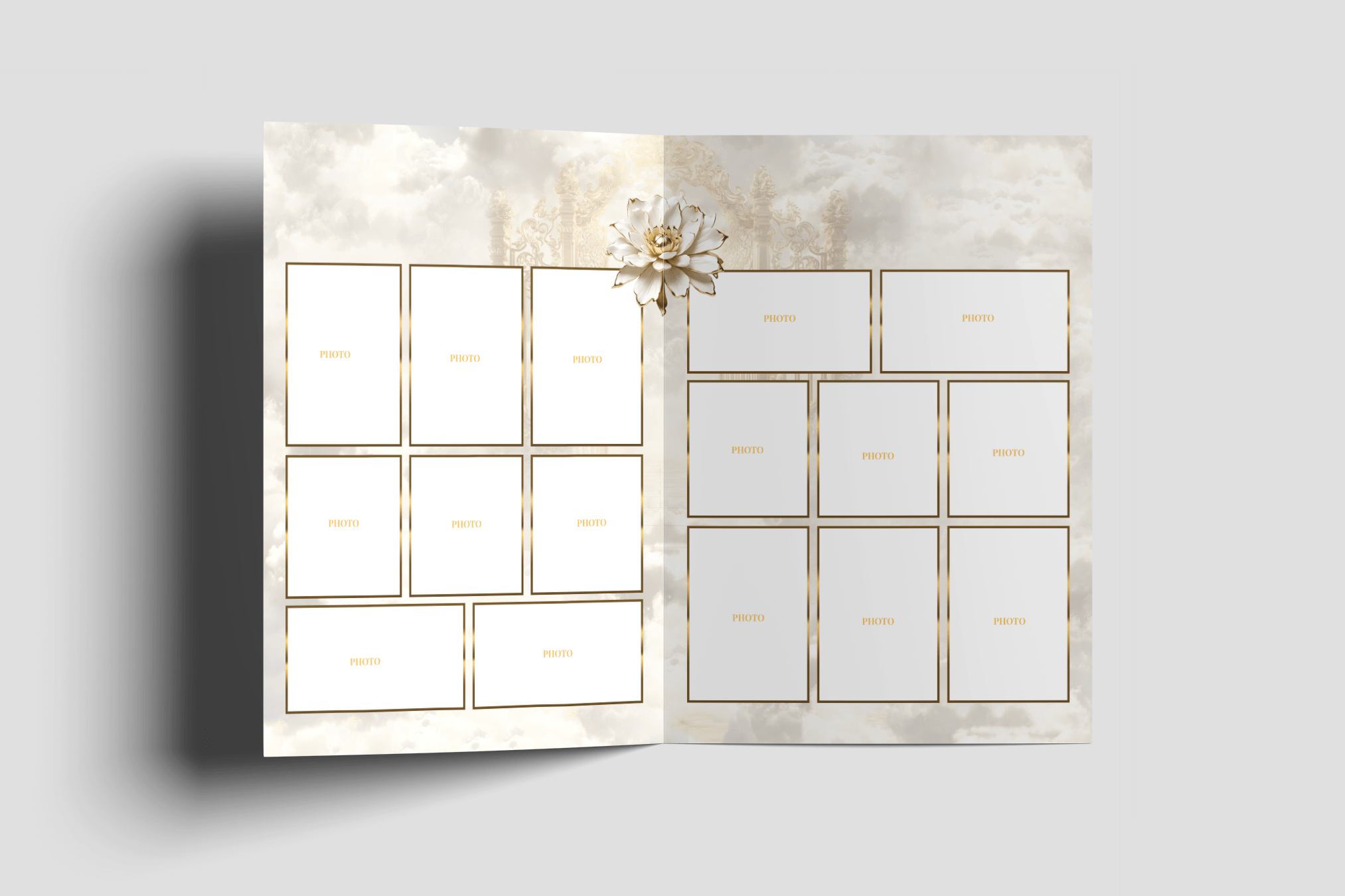 Golden Heaven Gates Funeral Program Design