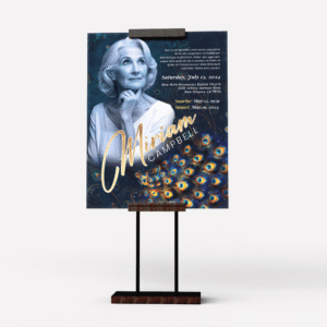 Celestial Peacock Funeral Collage Poster Design