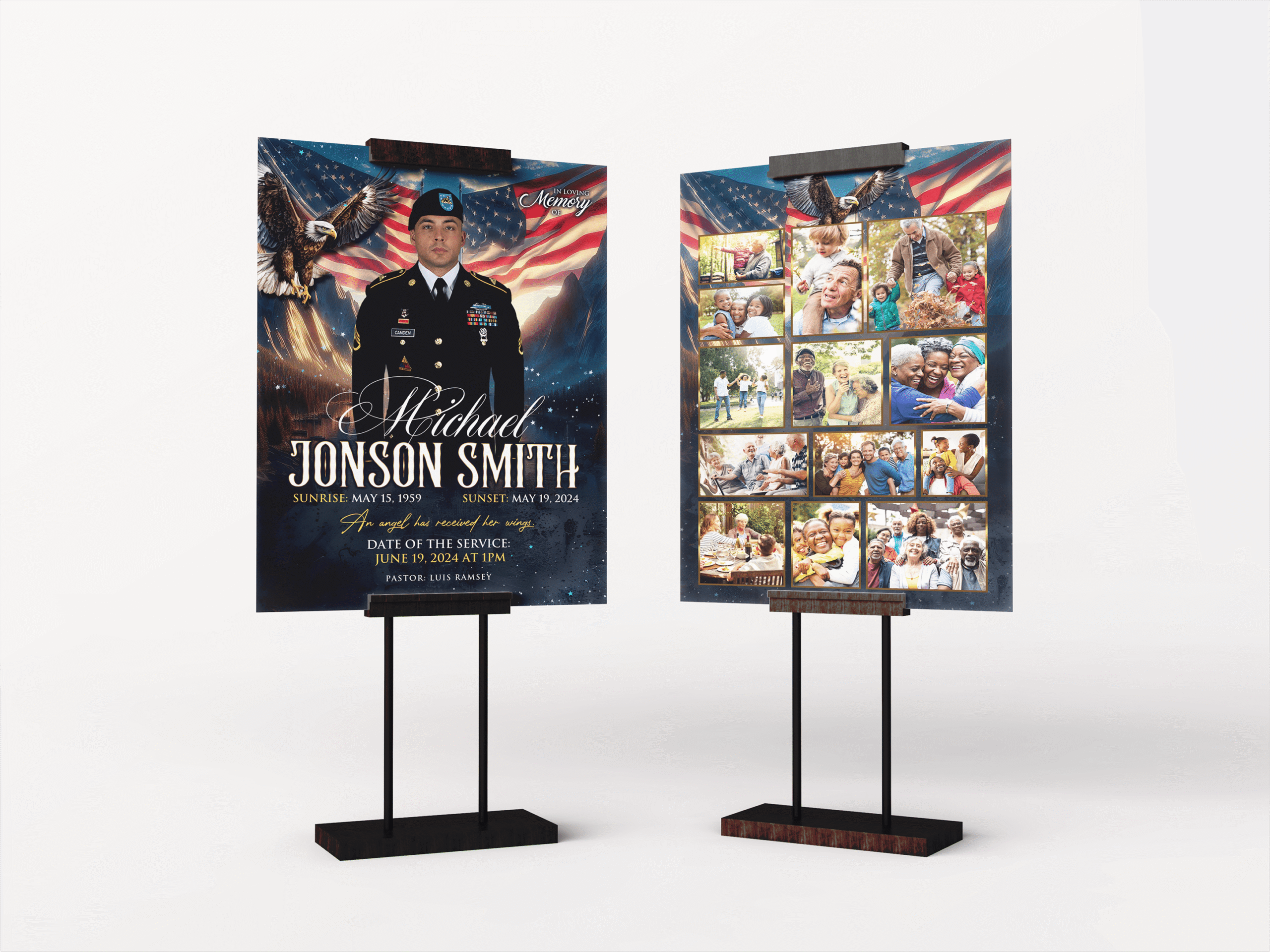 US Army Veteran Funeral Collage Poster Design