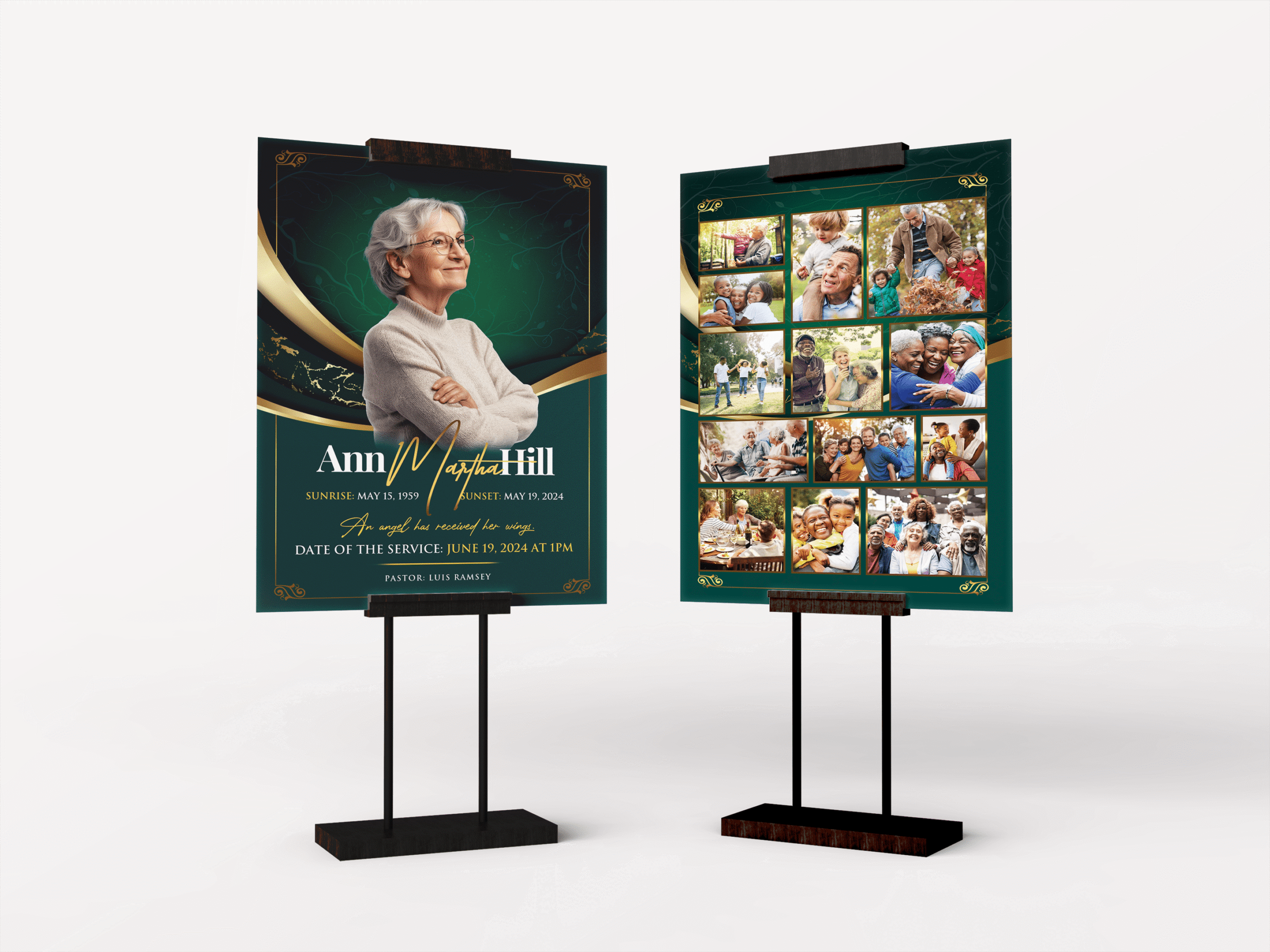 Emerald Grace Memorial Collage Poster Design