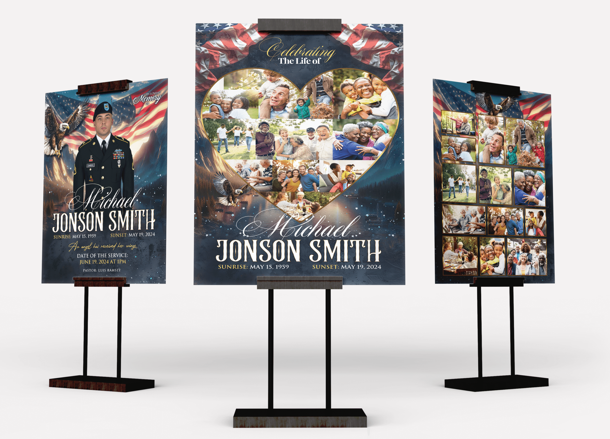 US Army Veteran Funeral Collage Poster Design