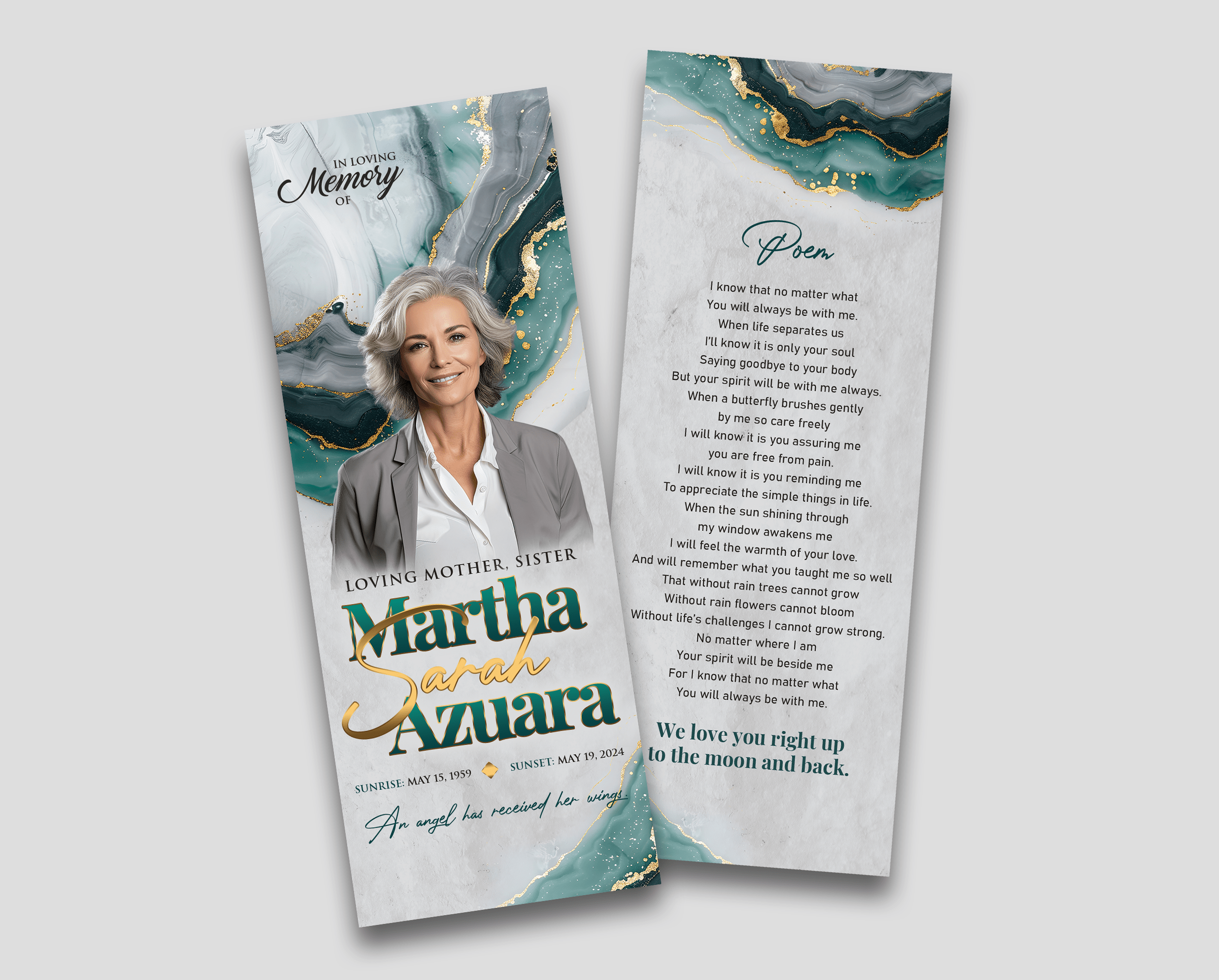 Jade Whisper Memorial Bookmark Design