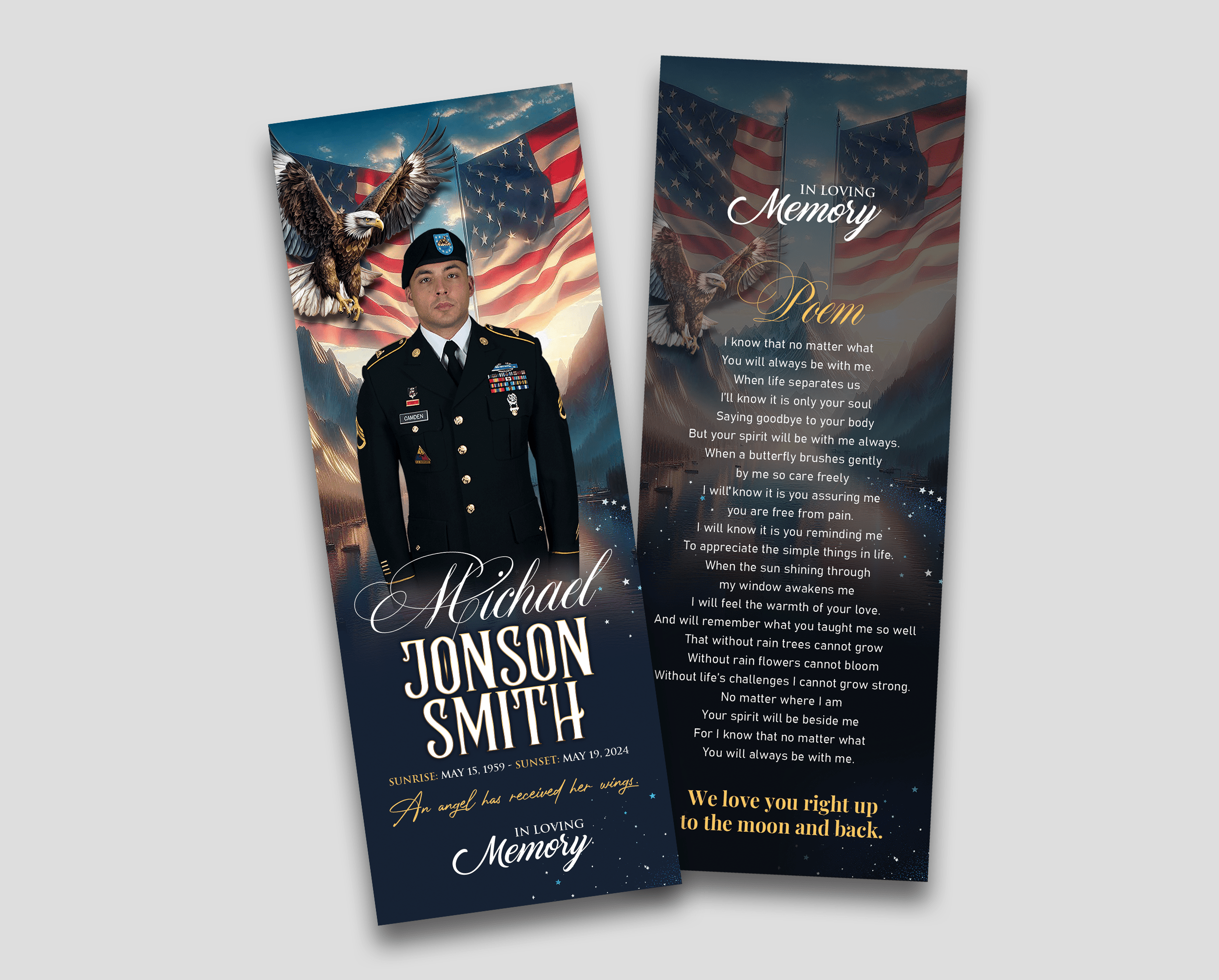 Honoring a Hero – US Army Veteran Memorial Bookmark Design