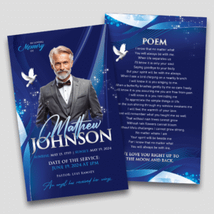 Blue Legacy – Funeral Prayer Card Design
